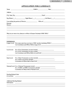 Fillable Online Application for candidacy - Greater Cincinnati Women's ...