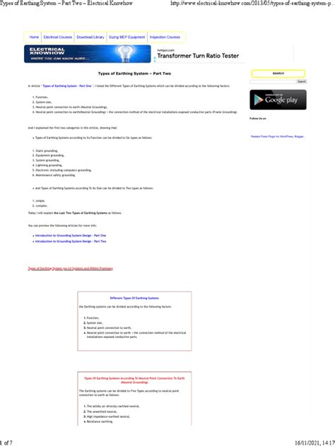 Types of Earthing System - Pt.2 | PDF | Electrical Engineering | Electrical Wiring