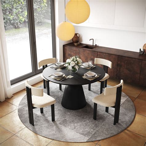 Modern Round Dining Table Set Ria 4 Person Dining Table Set – Modern
