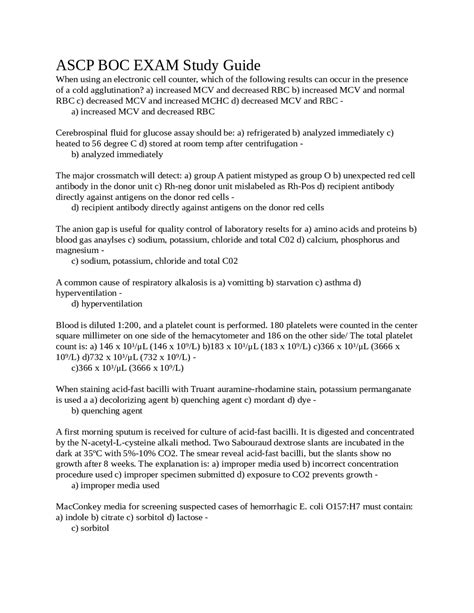 ASCP Exam Study Guide 的图像结果