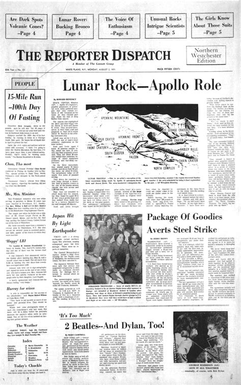 The Reporter Dispatch Bob Dylan front cover