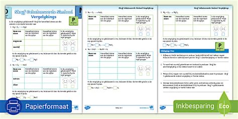 Skryf Gebalanseerde Chemiese Vergelykings Aktiwiteit