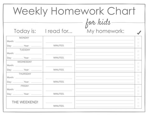 Image result for Homework Chart