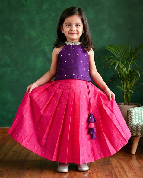 Peach Violet Shade Handwork Traditional Baby Girls Birthday Dress ...