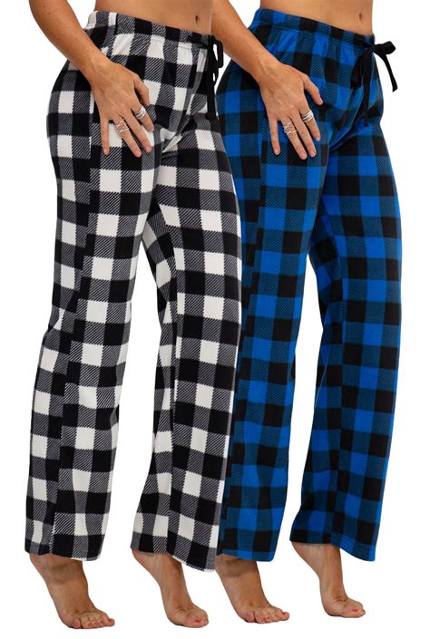 DEVOPS Women's Buffalo Plaid Lounge PJ, Plush Fleece Pajama Pants ...