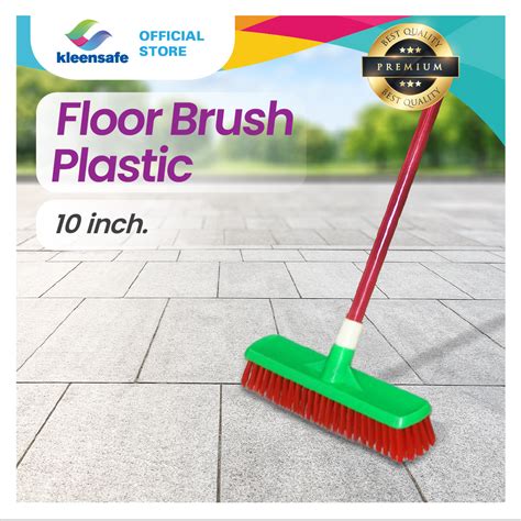 Kleensafe Heavy Duty Plastic Floor Brush Long Handle Stiff Bristles ...
