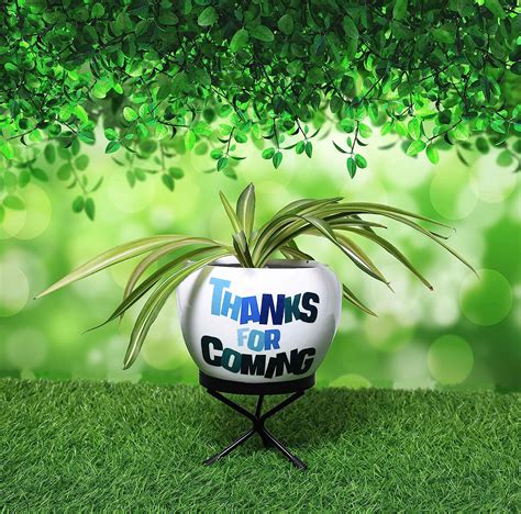 HINS 7 Inch Thanks for Coming Print Polka Metal Round Shape Flower ...