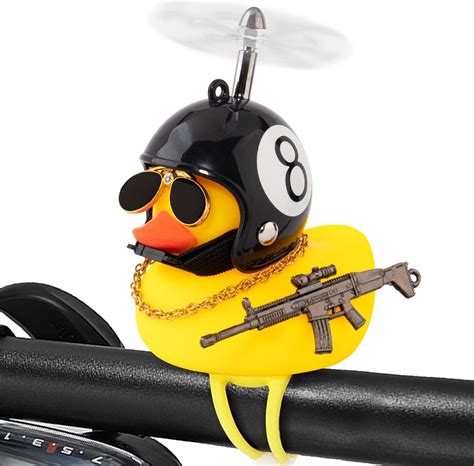 Amazon.com : wonuu Bike Bell Squeeze Rubber Duck with Helmet for ...