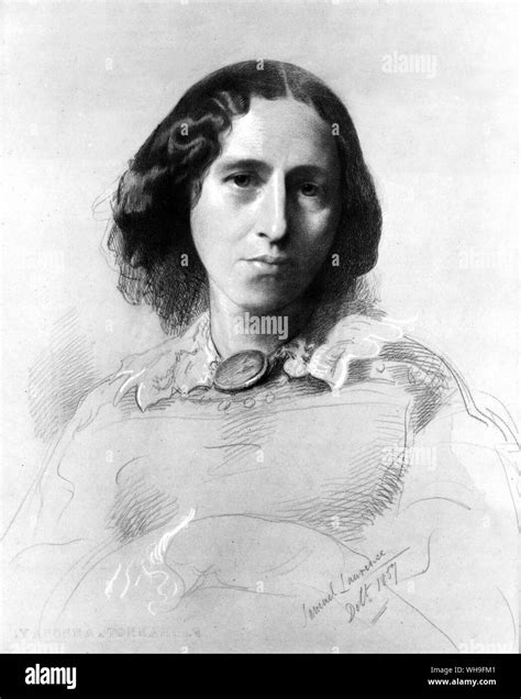 George Eliot, circa 1860 (pen name of Mary Ann Evans 1819-1880). Sketch ...
