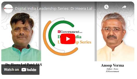 Digital India Leadership Series: Dr Heera Lal Patel, Special Secretary ...