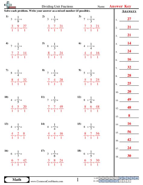 Image result for Common Fractions Worksheets