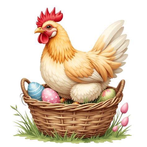 Hen And Chicks In Nest Clipart Illustration, Hen And Chicks In Nest ...