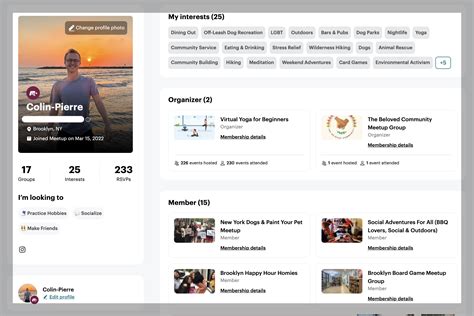 Image result for Meetup Profile