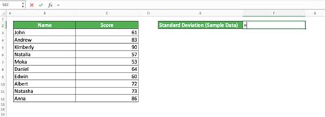 Image result for Stdev Formula Excel