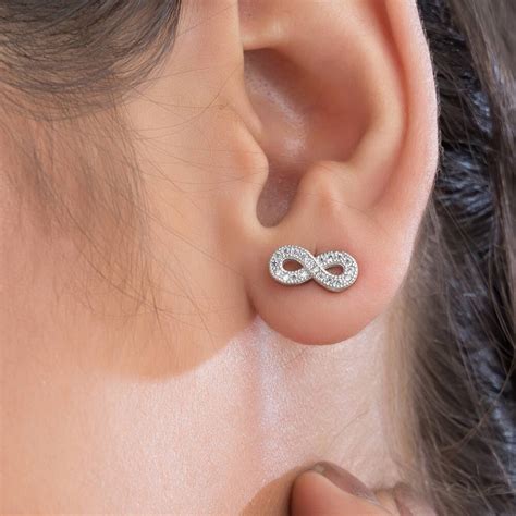92.5 Sterling Silver Infinity Stud Earring For Women & Girls | Luxaore