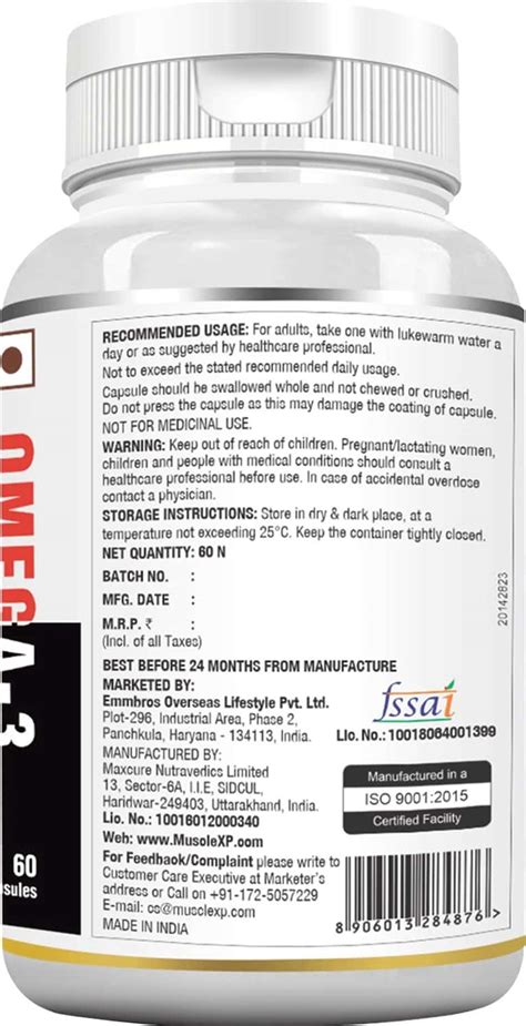 Buy MUSCLEXP ULTRA FISH OIL TRIPLE STRENGTH OMEGA 3 1250MG ,560 MG EPA ...