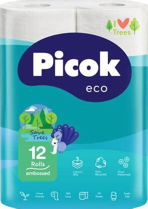 PICOK Ultra Soft Toilet Tissue Paper 12Rolls (25m long, 3Ply, 219 pulls ...