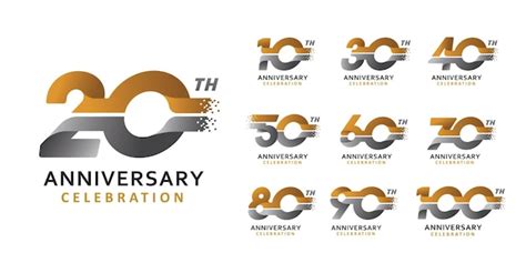 Set of anniversary modern number design | Premium Vector