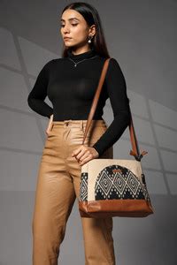 ENSAC Brown Sling Bag Women's Premium Cotton/ Full Sling Shoulder Bag ...