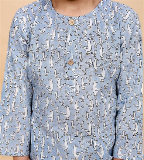 Duck Hand Block Cotton Pajama Set for Boys