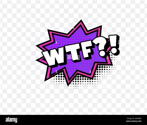WTF Comic Expression in Bold Pop Art Style with Purple Speech Bubble ...