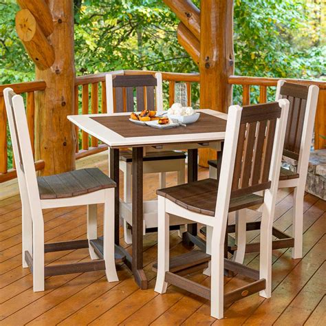 Amish Keystone Rectangular Patio Counter Set for 4 - snyders.furniture