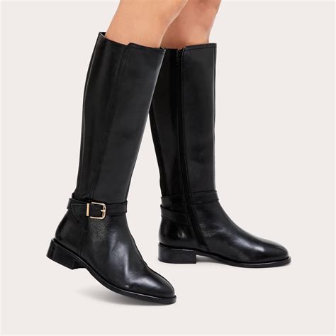 PIENZA RIDING BOOT WF Black Leather Riding Boot by CARVELA