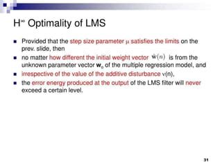 Image result for Advantage and Dsiadvantage of LMS Algorithm