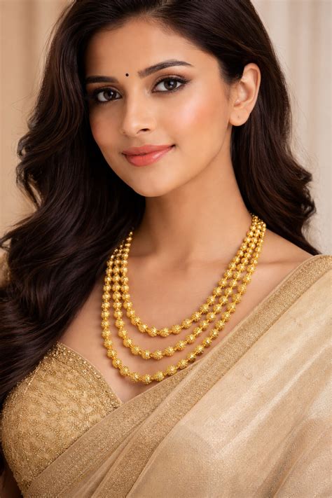 Jewels Kafe Elegant 3-Layer Gold Finish Mala for Women