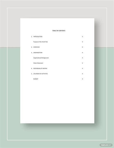 Editable Work Plan Templates in Word to Download