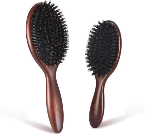 Amazon.com : BRUSHZOO Hair Brush, Boar Bristle Hair Brush for Thin Fine ...