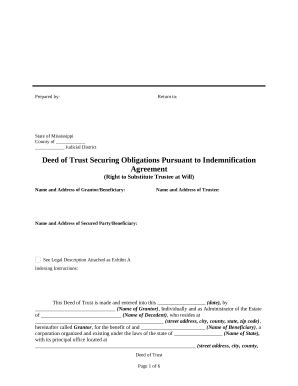 Deed of Trust Securing Obligations Pursuant to Indemnification ...