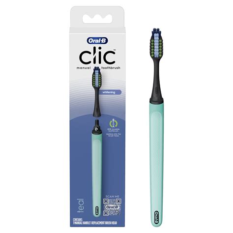 Oral-B Clic Starter Kit Teal Toothbrush, Oral-B Whitening Medium Brush ...