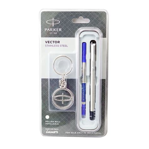 Parker Vector Stainless Steel Model:17418 Full SIlver Color Body Roller ...