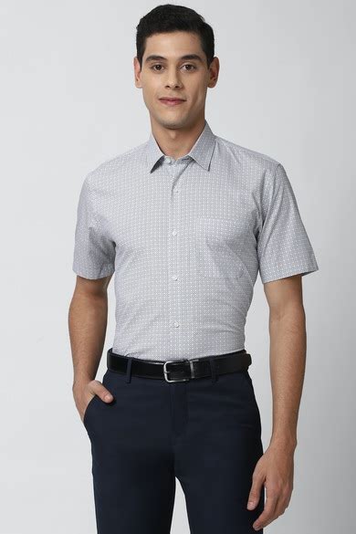 Buy Men Grey Half Sleeves Formal Shirt Online - 612357 | Peter England