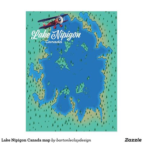 Lake Nipigon Canada Map Postcard