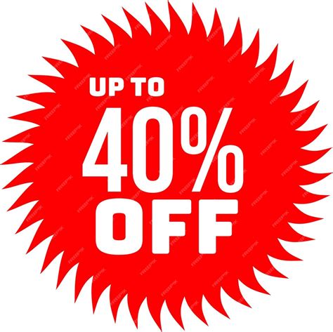 Premium Vector | Discount 40 percent off sign Vector illustration Red icon