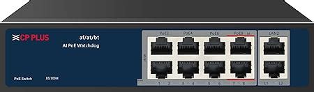 CP PLUS CP-ANW-HPU8H2-N12 PoE Switch 8 Port + 2 Uplink