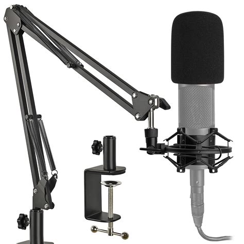 Buy AT2020 Mic Stand with Shock and Pop Filter, Suspension Scissor Boom ...