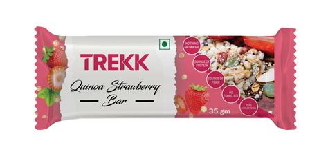 TREKK Quinoa Strawberry Granola Bar 35g(Pack of 12 bars) (Net 420g)(₹1 ...