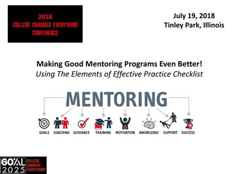 PPT - Making Good Mentoring Programs Even Better! Using The Elements of Effective Practice ...
