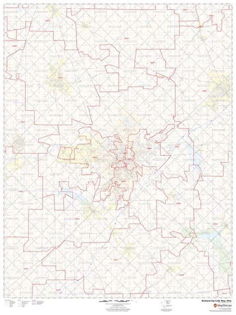Richland Zip Code Map, Ohio | Richland County Zip Codes