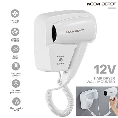 Buy WOOW DEPOT Wall Mounted Professional White Hair Dryer 1200W for ...