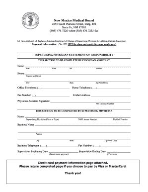 Supervising Physician Statement Of Responsibility Form - Fill and Sign ...