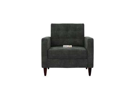 Buy Hamper 1 Seater Fabric Sofa (Velvet, Stone Grey) Online in India ...