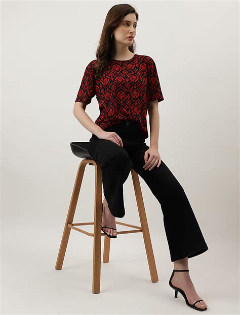 Buy Printed Round Neck Top at Marks & Spencer