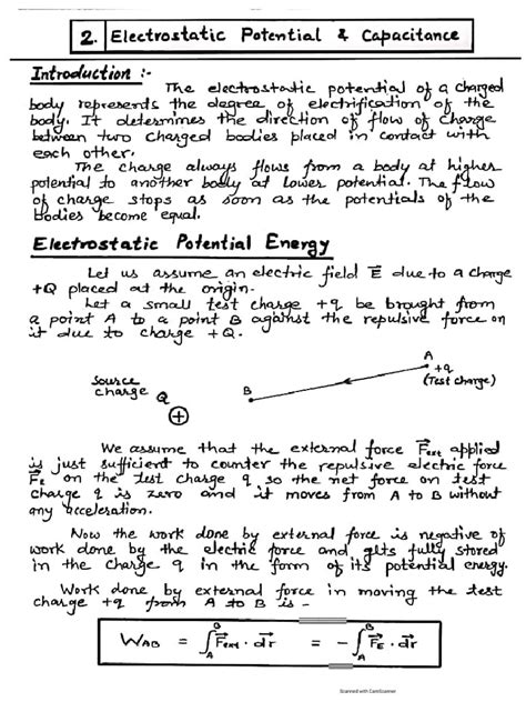 Electrostatic Potential and Capacitance Notes 的图像结果