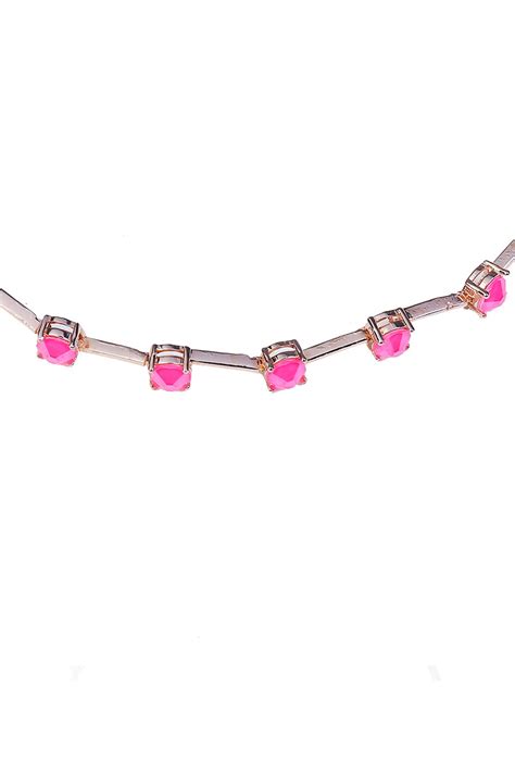 Shop Pink Swarovski Maris Choker by ESME CRYSTALS at House of Designers ...