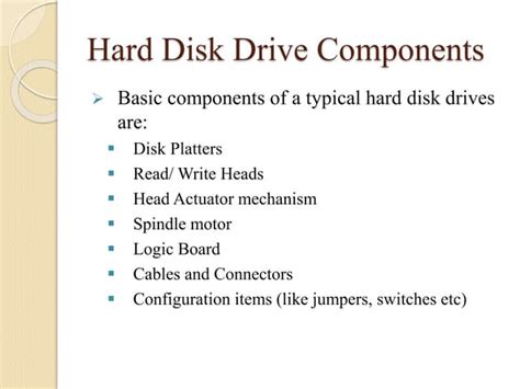 Hard disk drive components | PPTX