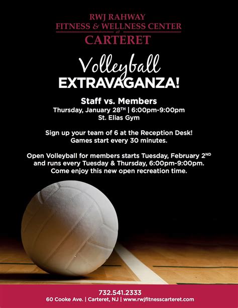 Staff vs Members Volleyball Extravaganza Thursday, January 28! - RWJ ...